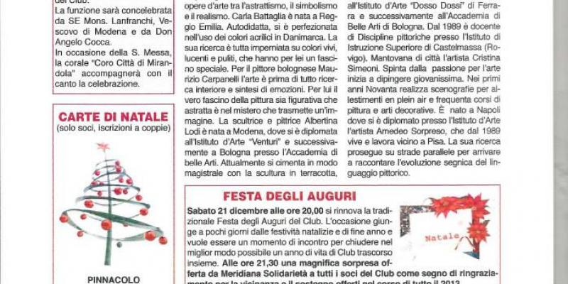 MOSTRA ALLA "MERIDIANA" DI MODENA ,22 DICEMBRE 2013-12 GENNAIO 2014.