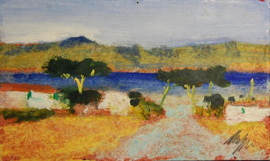 Salvatore Magazzini (Italia) - Paesaggio marino - Olio Cartone - 112 X 73