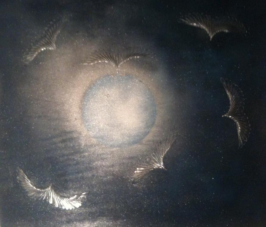 gabbiani con stecche di cucchiaini