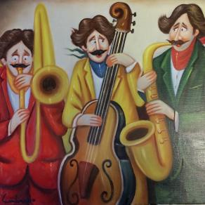 Salvo Lombardo - Concertino - olio su tela - 70 x 50