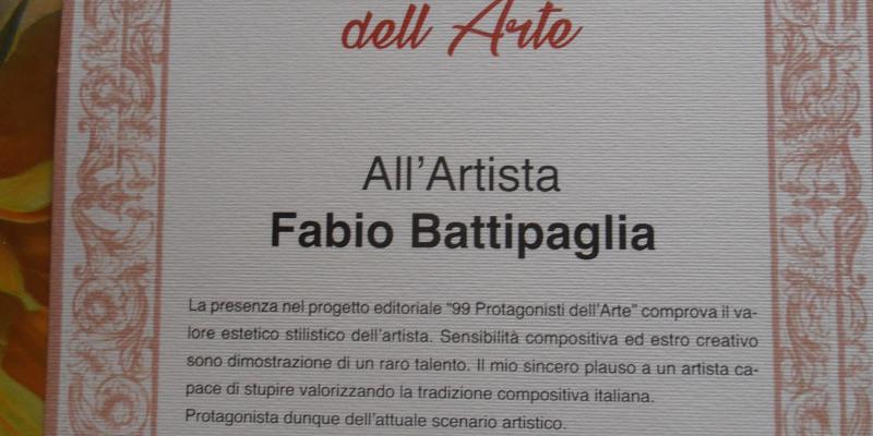 Motivazione critica all'artista Fabio Battipaglia da Sandro Serradifalco critico ed editore.