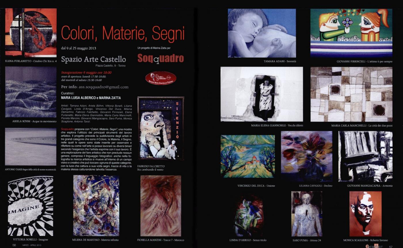 Doppia pagina su Colori, Materie, Segni