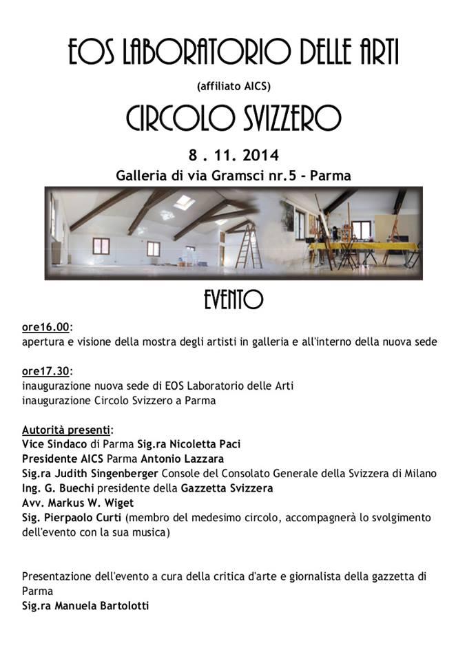 Inaugurazione  nuova sede di EOS Laboratorio delle arti  Circolo Svizzero a Parma