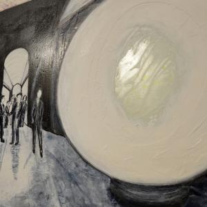 Passeggiata in Galleria - particolare del lampione con specchio inserito - specchio dell'anima