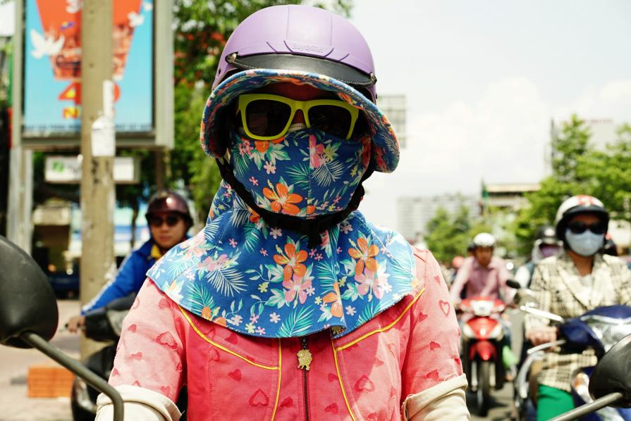 Girl with a colorful flowery 