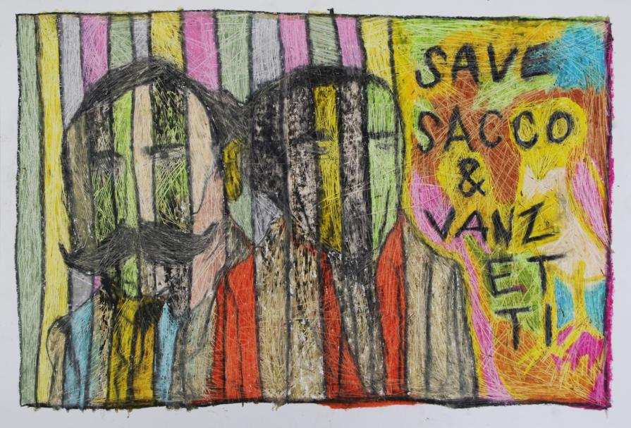 NEL RIFLESSO DI UN VETRO SCORGO LE SEMBIANZE NITIDE DI SACCO E VANZETTI