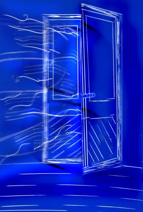 monocromo rhe door blue.