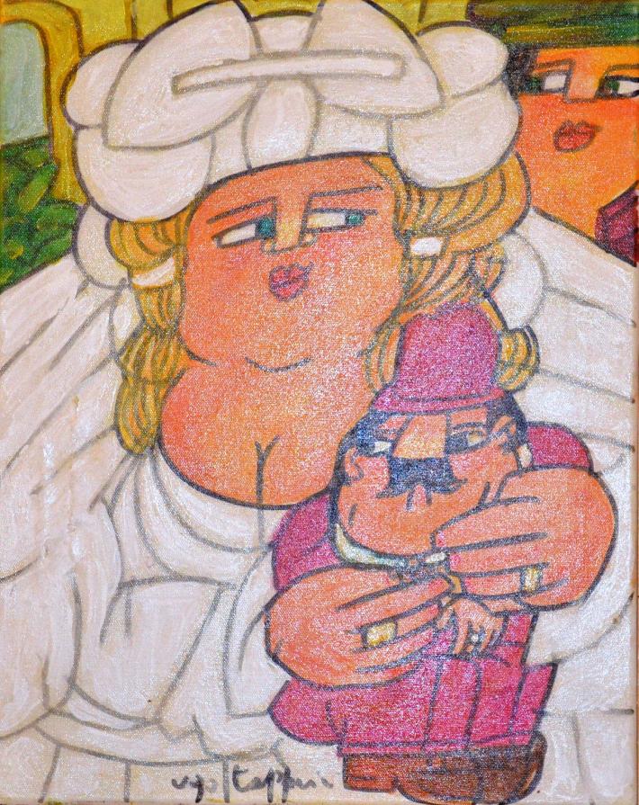 Ugo Tapparini (Italia) - La sposa - olio tela - 50 x 60