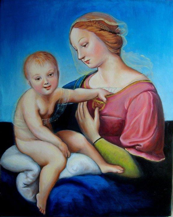 riproduzione -mia versione- "di Grande Madonna Cowper" di Raffaello