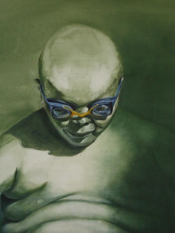 Boy with blue goggles