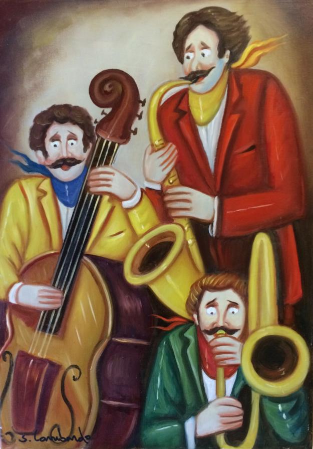 Salvo Lombardo - Concerto a tre - olio su tela - 50 x 70