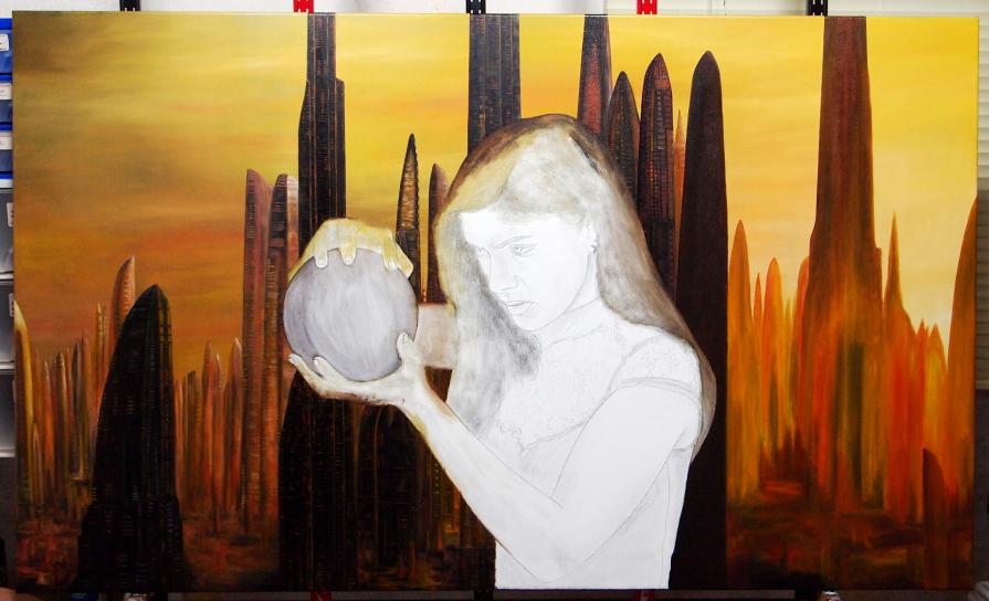 Pintura em progresso / Painting in progress  "Premonição"