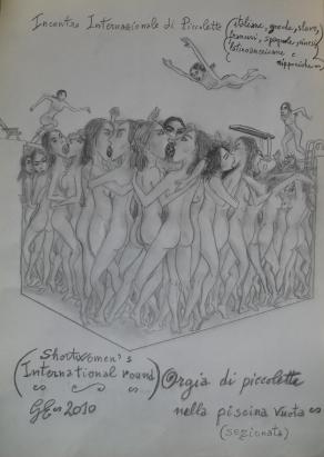 Incontro Internazionale di Piccolette - Orgia di piccolette nella piscina vuota (sezionata)