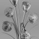 Gray Glass Flowers