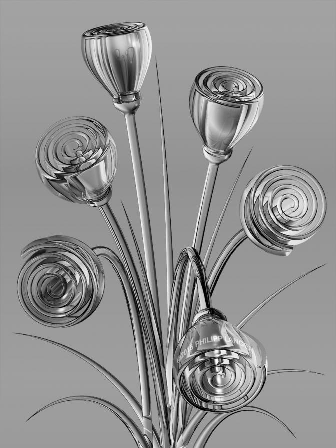 Gray Glass Flowers