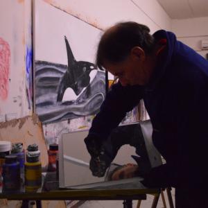 Specchio dell'anima , particolare della lavorazione dello specchio da inserire nella tela