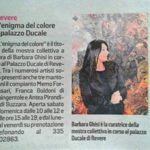 L'ENIGMA DEL COLORE alla grande con Borghi , Fornasari e altri..