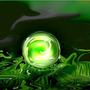 sorgente di un alba verde.