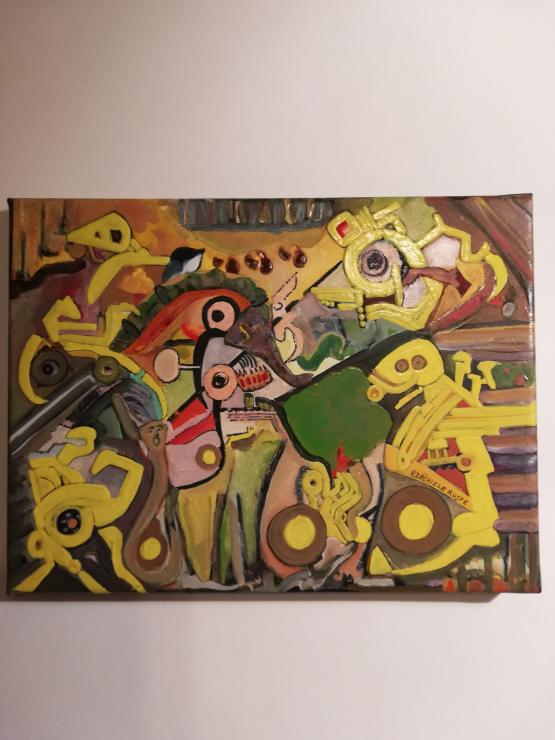 Caterpillars against the woods 