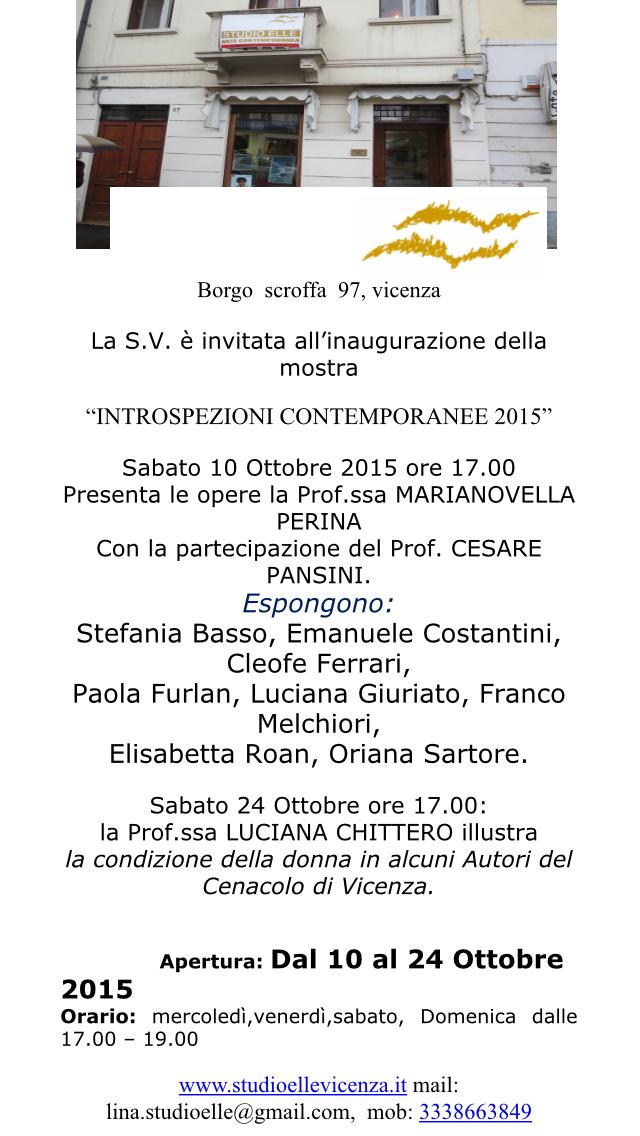  Amaci Giornata del Contemporaneo " INTROSPEZIONI CONTEMPORANEE 2015" a Vicenza