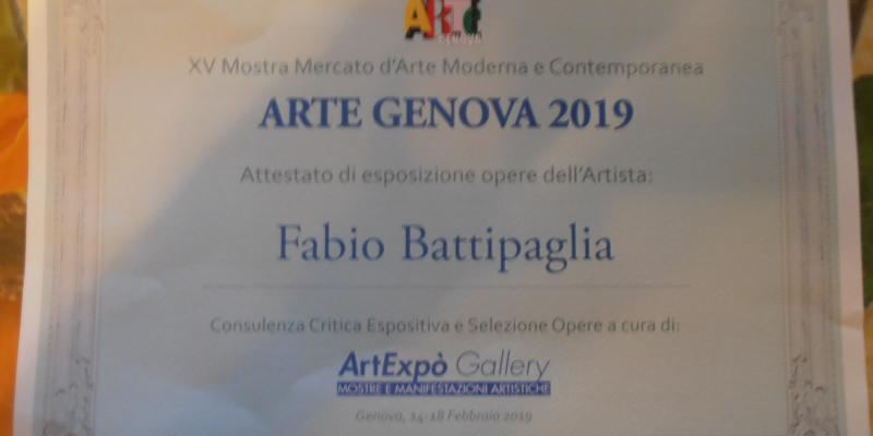Artista Fabio Battipaglia partecipa con due opere alla Fiera d'Arte di Genova 2019