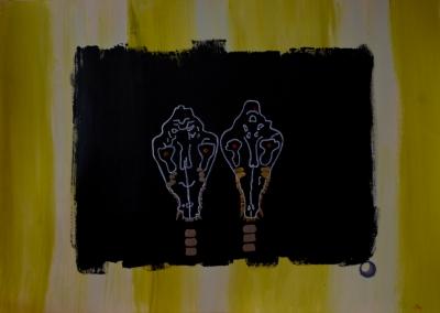 DOG AND WOLF with a gold teeth mixed 