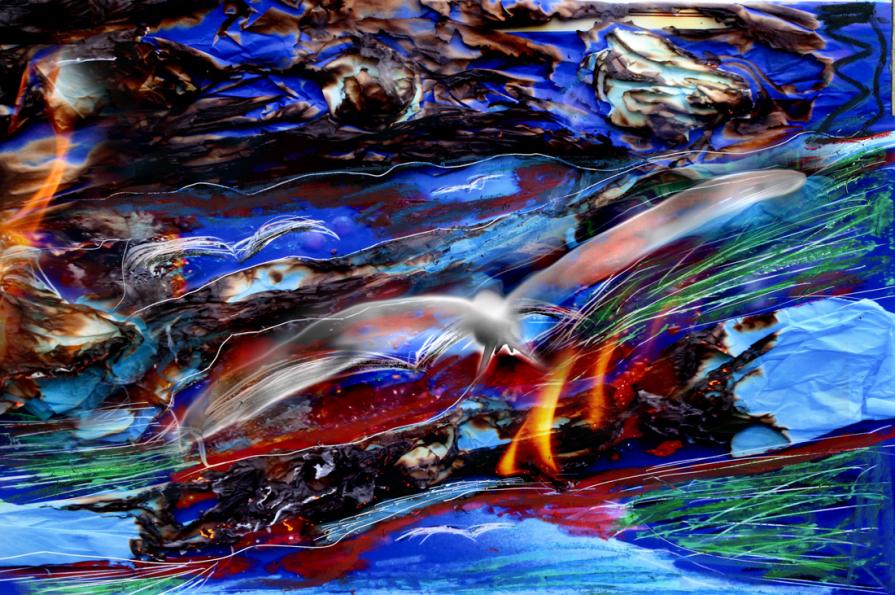 il fuocoche arde im me,creano stormi di immagini che volano via.