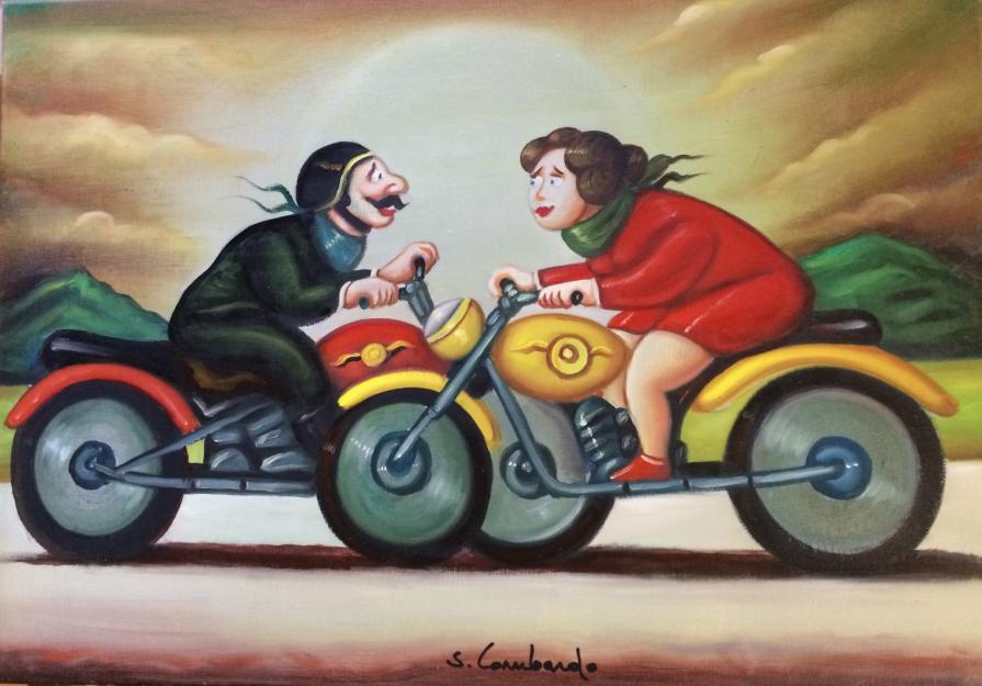 Salvo Lombardo - L'incontro - olio su tela - 70 x 50