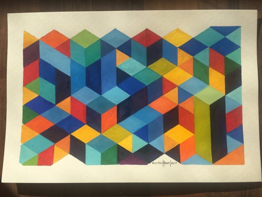 COMPOSITION NR 056 – “Squares & Circles 056” – By EURICO HAAN – 2017