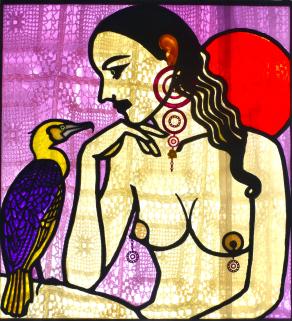 Woman with Cormorant