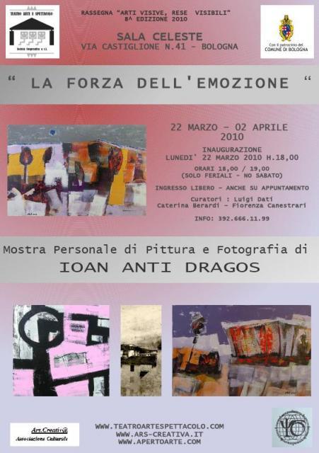 Locandina Mostra Joan Anti Dragos Sala Celeste Bologna Locandina Mostra Joan Anti Dragos Sala Celeste Bologna