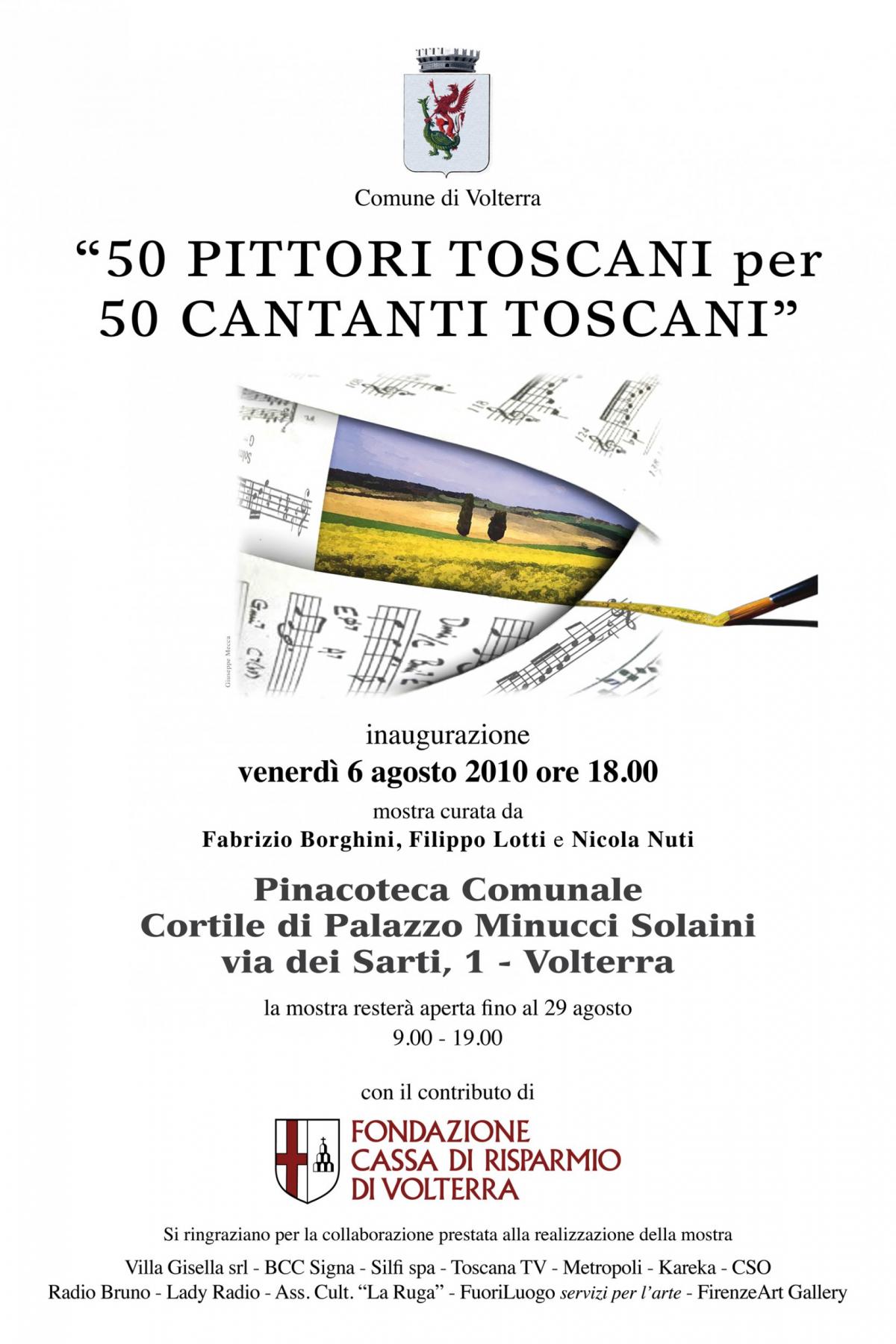 "50 pittori toscani per 50 cantanti toscani"