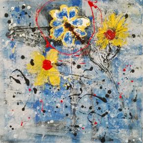 FIORI SU SFONDO MARINO