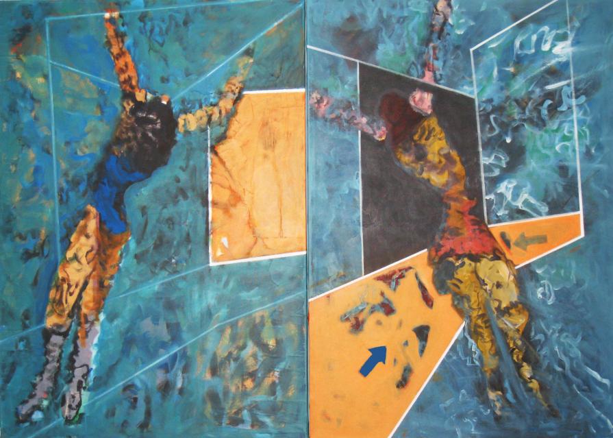 Swimming pair Swimming pair