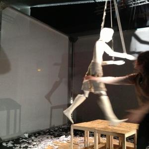 Urban marionnette/3 Puppet string and bunraku type, size human. Resin.