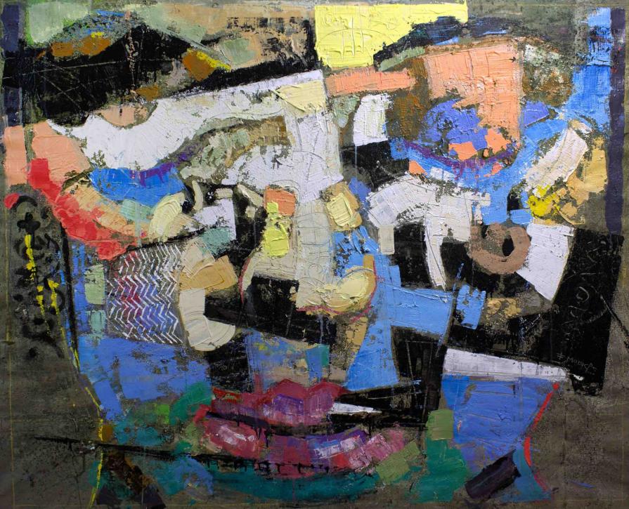 Fabio Modica | Prisoner of matter VI - mixed media on canvas - cm 145x116 - 57x46 inches - 2015 - Private Collection - USA