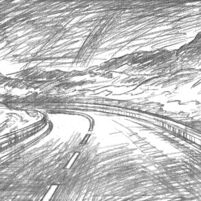 Bozzetto per "Sulla strada dopo il tramonto"