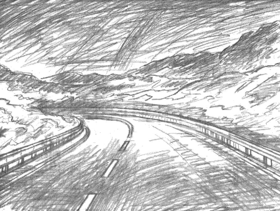 Bozzetto per "Sulla strada dopo il tramonto"