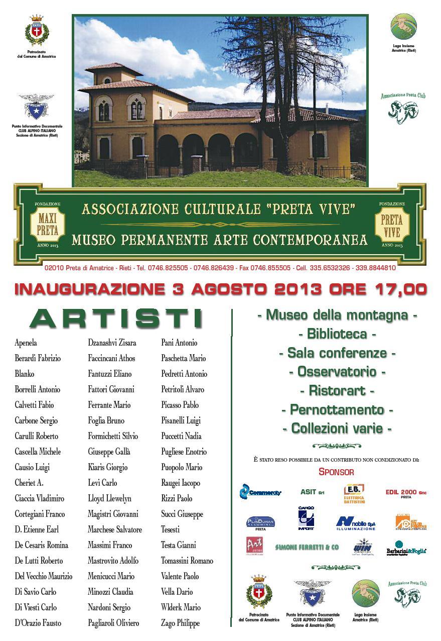 Inaugurazione Museo di Arte Contemporanea di Preta di Amatrice