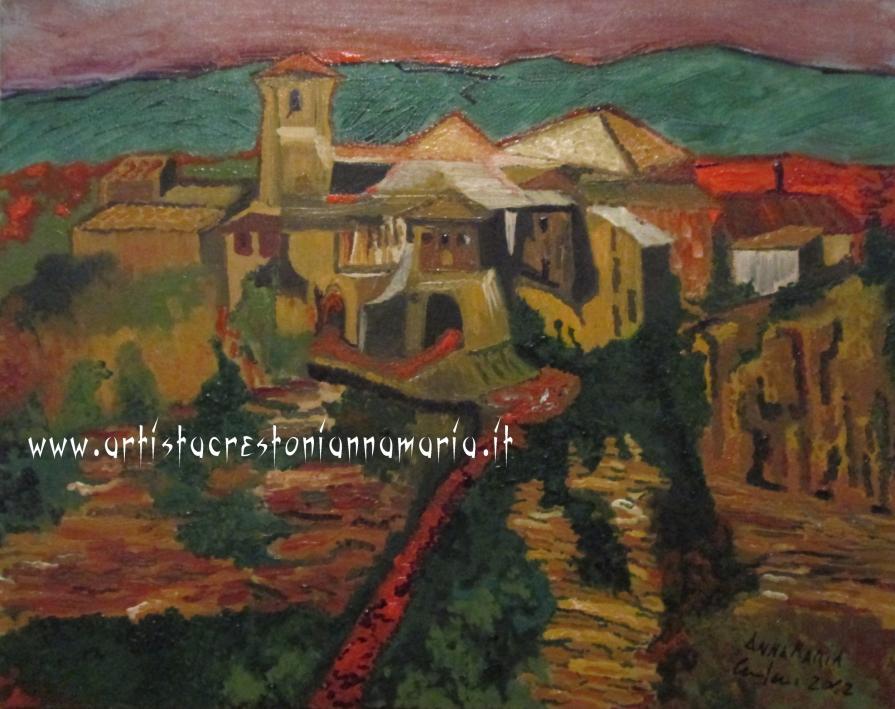 Borgo Medievale - Olio su Tela 70 x 50 - Tecnica Pennello - anno 2012