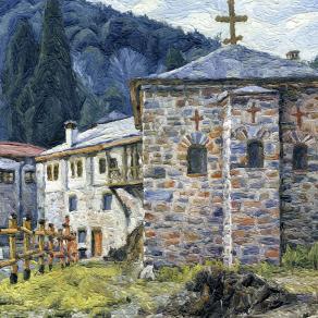 Cells at Karakallou Monastery Mount Athos