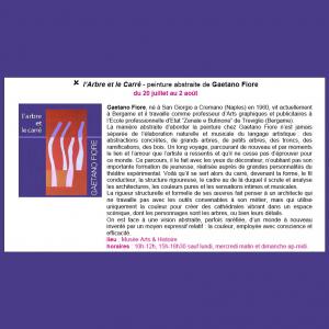 Gaetano Fiore "L'albero e il quadrato" Museo delle Arti e della Storia - Bormes Les Mimosas (Costa Azzurra) Gaetano Fiore "L'albero e il quadrato" Museo delle Arti e della Storia - Bormes Les Mimosas (Costa Azzurra)