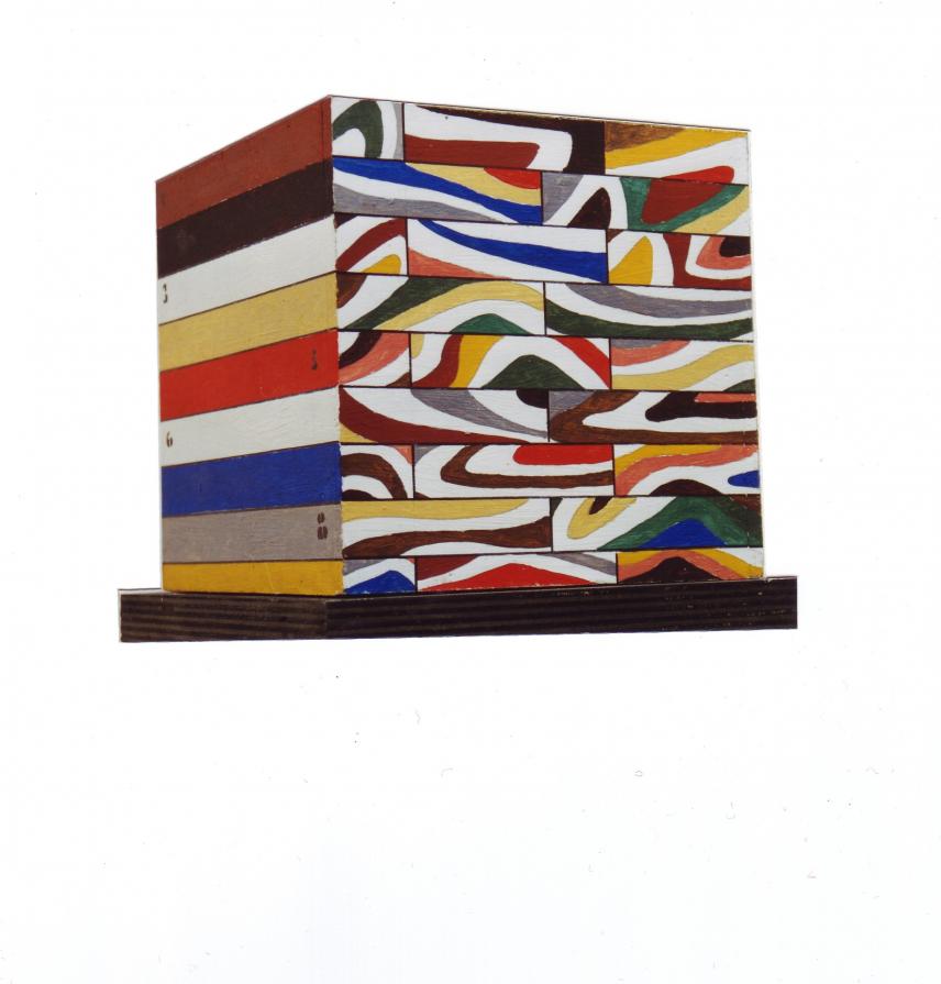 Legnaia  olio su tavola  26x26x26   1998