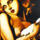 omaggio a Tamara de Lempicka "Donna con colomba"