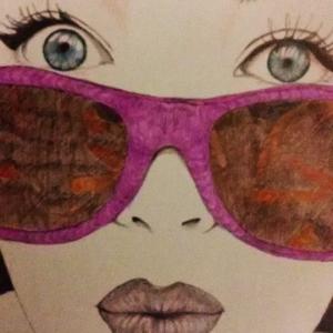 N 61 Biro nera fucsia viola azzurra rossa