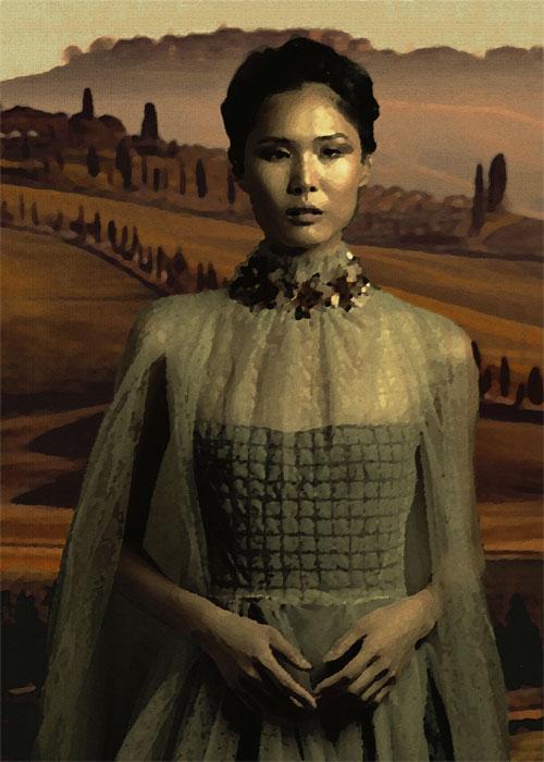 PORTRAIT IN A TOSCANY LANDSCAPE