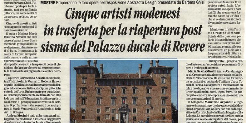 ABSTRACTA DESIGN RIAPRE LE MOSTRE AL PALAZZO DUCALE DI REVERE (MN)