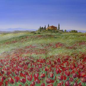 Poppy field in Tuscany