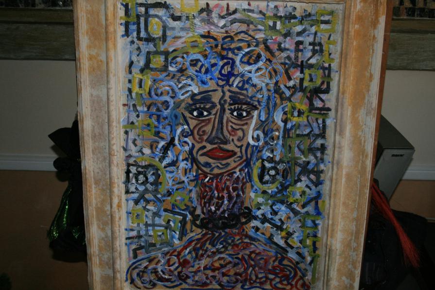 Sessualità incatenata dipinto dietro il bar da Susy,sul vetro