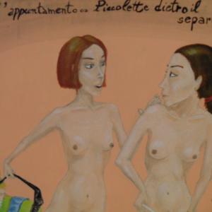 L'appuntamento - Piccolette dietro il separé (particolare)